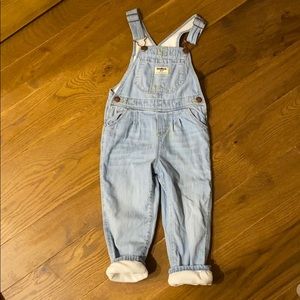Fleece lined soft 3T overalls